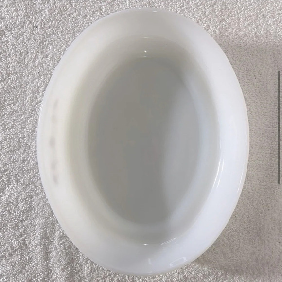 Vintage Dynaware Pyr-O-Rey Brown Daisy Shallow Oval Milk  Glass Casserole Dish - Picture 5 of 10